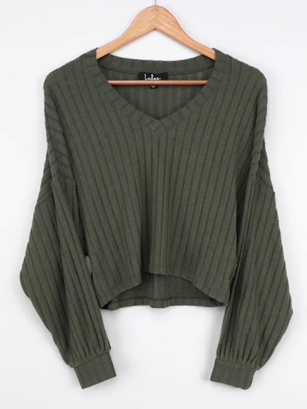 Olive Green Ribbed Sweater Top • Lulus